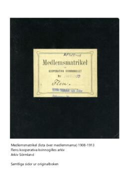 Medlemsmatrikel sammandrag 1908-1913