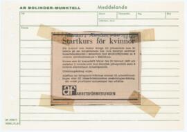 Annons, startkurs för kvinnor, 1965
