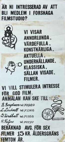 Affisch nr 2189, Är ni intresserade av att bli medlem i Forshaga Filmstudio?