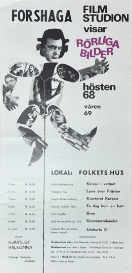 Affisch nr 2192, Filmstudion visar rörliga bilder 1968-1969