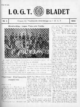 Distriktstidning, I.O.G.T BLADET Nr 4, 1930