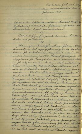 Styrelseprotokoll 1917-02-12