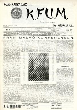 Månadsblad, K.F.U.M i Sundsvall, Nr 6, 1921