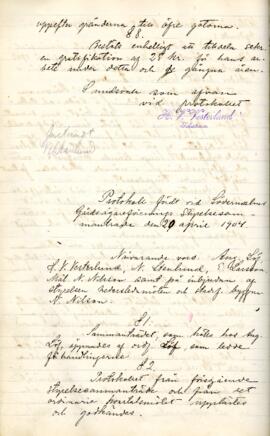 Styrelseprotokoll 1904-04-20