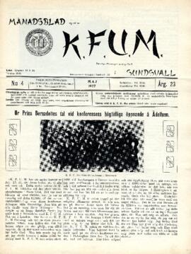 Månadsblad, K.F.U.M i Sundsvall, Nr 4, 1927