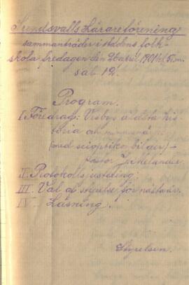 Protokoll 1901-04-26, program