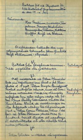 Styrelseprotokoll 1943-10-19