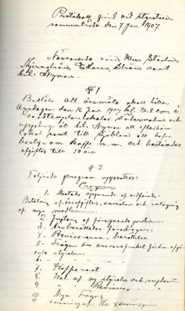 Styrelseprotokoll 1907-01-07