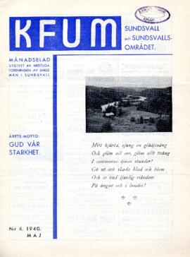 Månadsblad, K.F.U.M i Sundsvall, Nr 4, 1940