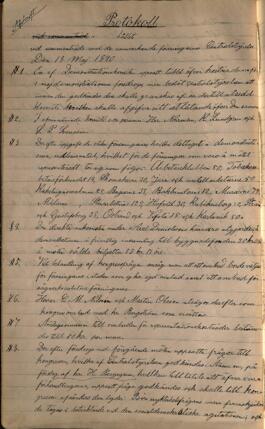 Protokoll 1890-05-18