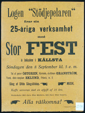 Affisch nr 1398, nykterhet, fest