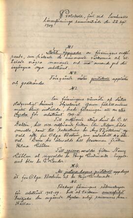 Protokoll 1909-09-22