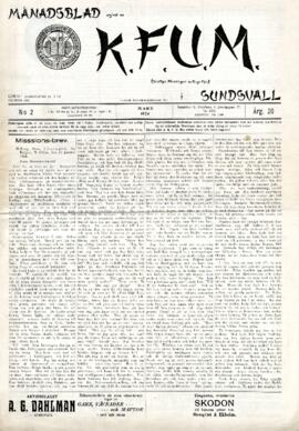 Månadsblad, K.F.U.M i Sundsvall, Nr 2, 1924