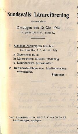 Protokoll 1910-10-12, program