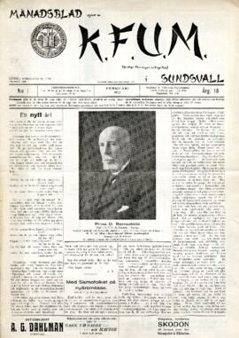 Månadsblad, K.F.U.M i Sundsvall, Nr 1, 1922