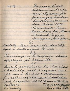 Styrelseprotokoll 1938-09-13