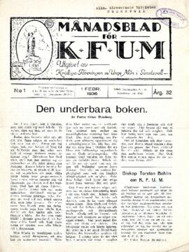 Månadsblad, K.F.U.M i Sundsvall, Nr 1, 1936