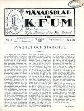 Månadsblad, K.F.U.M i Sundsvall, Nr 4, 1934