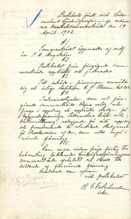Sammanträdesprotokoll 1902-04-19