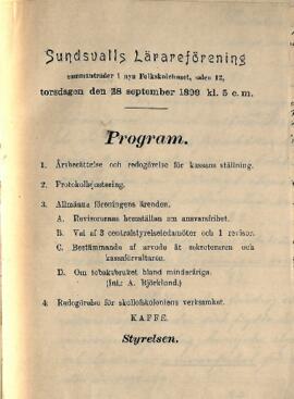 Protokoll 1899-09-28, program