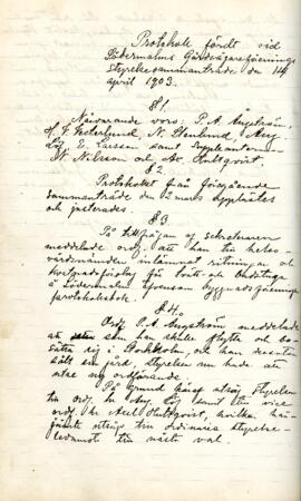 Styrelseprotokoll 1903-04-14