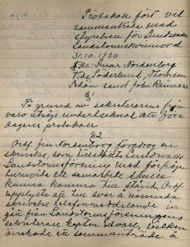 Styrelseprotokoll 1930-10-31