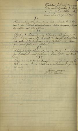 Styrelseprotokoll 1914-04-19