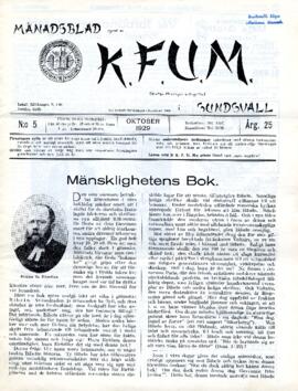 Månadsblad, K.F.U.M i Sundsvall, Nr 5, 1929