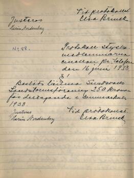 Styrelseprotokoll 1938-06-16