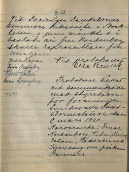 Styrelseprotokoll 1930-03-08