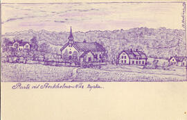 Vykort. Kyrngsängen, parti vid Stockholms Näs kyrka