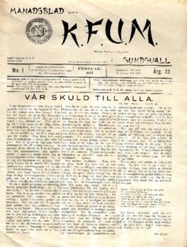 Månadsblad, K.F.U.M i Sundsvall, Nr 1, 1927