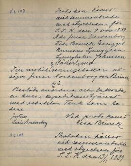 Styrelseprotokoll 1939-11-13