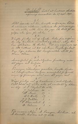 Protokoll 1894-09-27