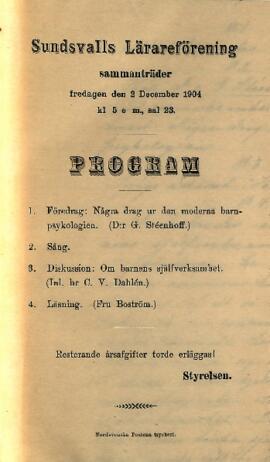 Protokoll 1904-12-02, program