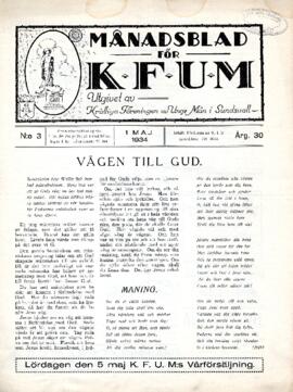 Månadsblad, K.F.U.M i Sundsvall, Nr 3, 1934