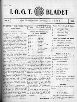 Distriktstidning, I.O.G.T BLADET Nr 3, 1930