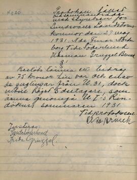 Styrelseprotokoll 1931-05-29