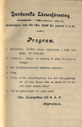 Protokoll 1899-10-30, program