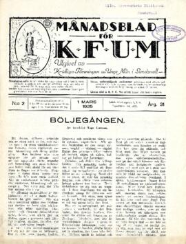 Månadsblad, K.F.U.M i Sundsvall, Nr 2, 1935