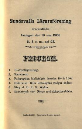 Protokoll 1905-05-19, program