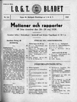 Distriktstidning, I.O.G.T BLADET Nr 5-6, 1939