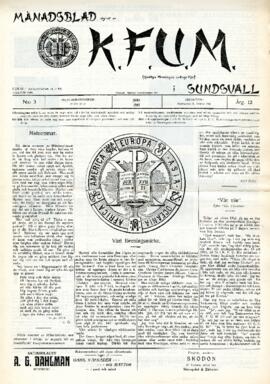 Månadsblad, K.F.U.M i Sundsvall, Nr 3, 1916