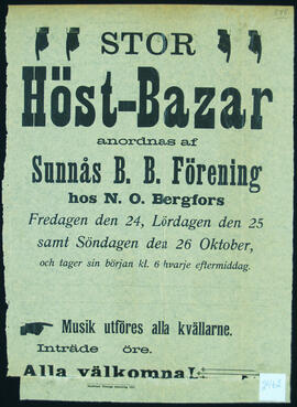 Affisch nr 2462, basar