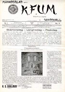 Månadsblad, K.F.U.M i Sundsvall, Nr 3, 1920