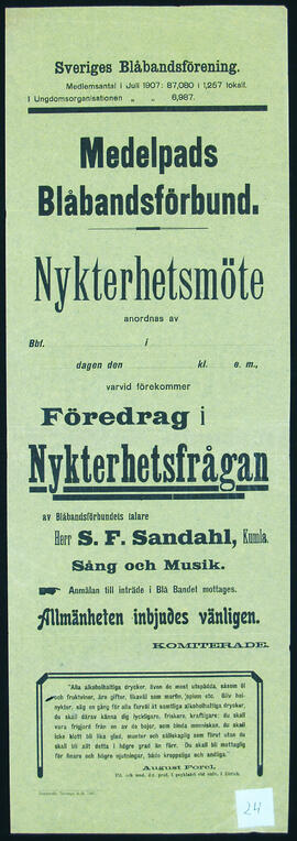 Affisch nr 0024, nykterhet