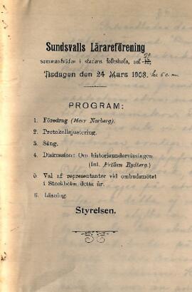 Protokoll 1903-03-24, program