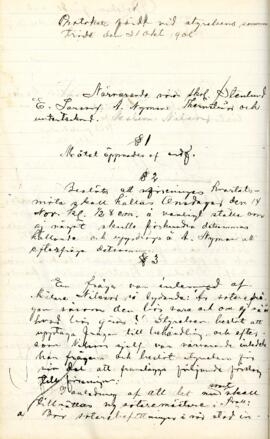 Styrelseprotokoll 1906-10-31
