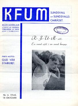 Månadsblad, K.F.U.M i Sundsvall, Nr 6, 1940