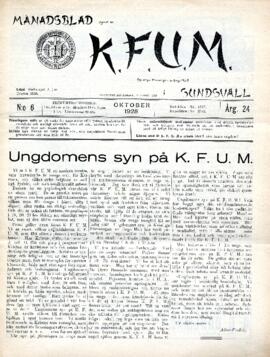 Månadsblad, K.F.U.M i Sundsvall, Nr 6, 1928
